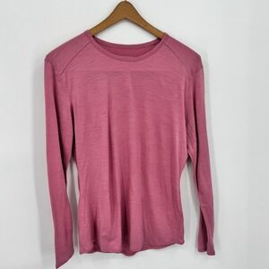 SEGMENTS 100 Merino Wool Pink Long Sleeve Shirt Women's Large